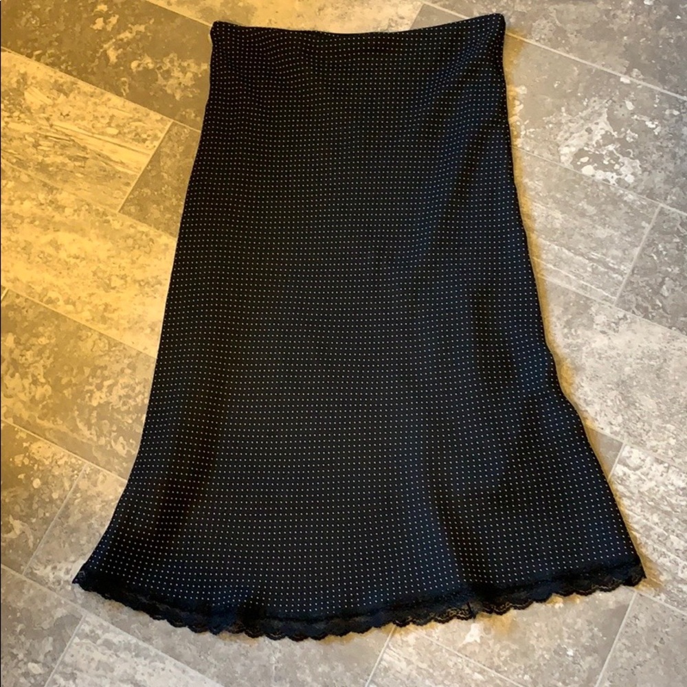 Black and white polkadot skirt